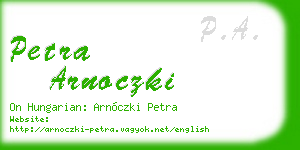 petra arnoczki business card
